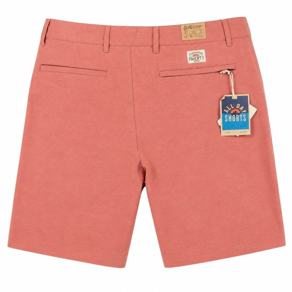 Faherty Belt Loop All Day Shorts Men's 31 Sunrose Pink 9